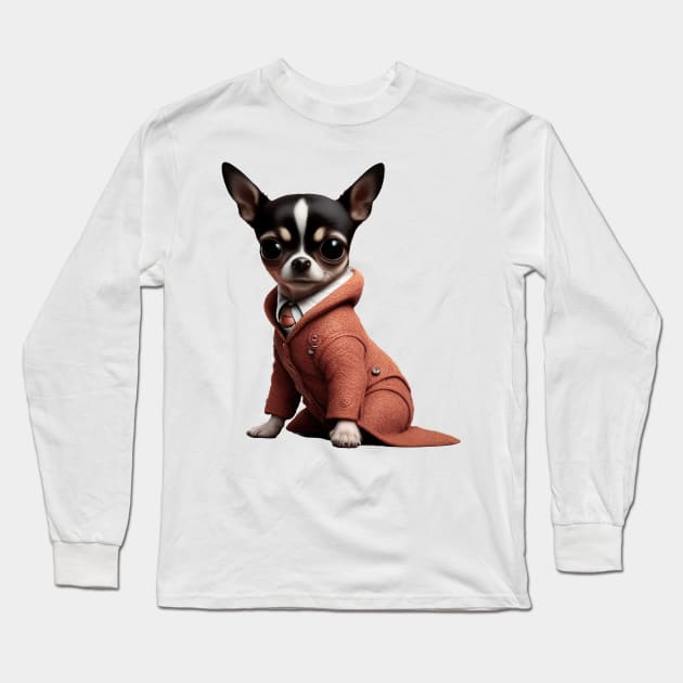 Chihuahua gentleman Long Sleeve T-Shirt by IDesign23